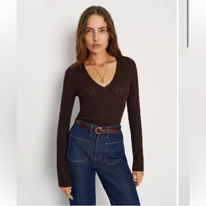 Reformation Krista Regenerative Merino V-Neck Sz XS